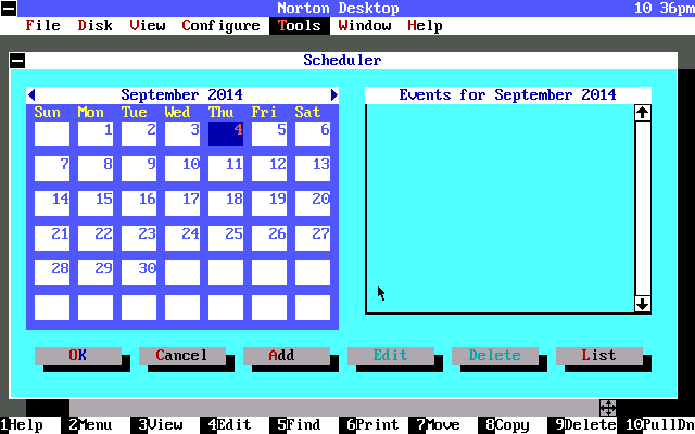 Norton Desktop for Dos - scheduler